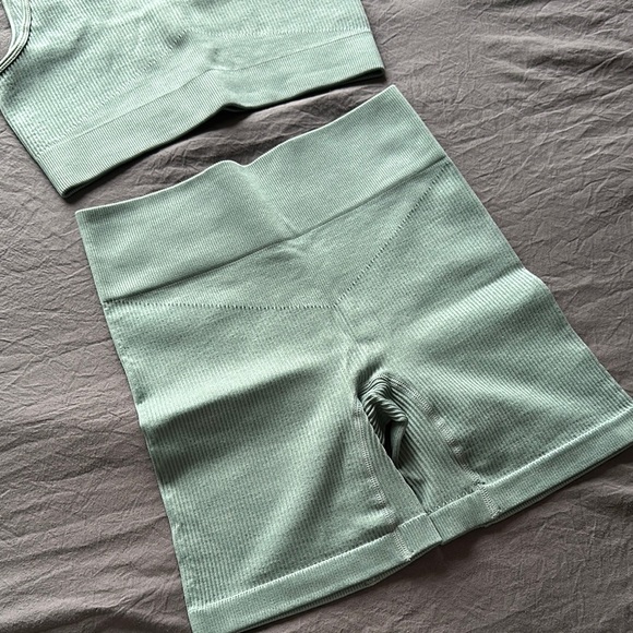 Mint Green Ribbed Two-Piece Set - Picture 2 of 5